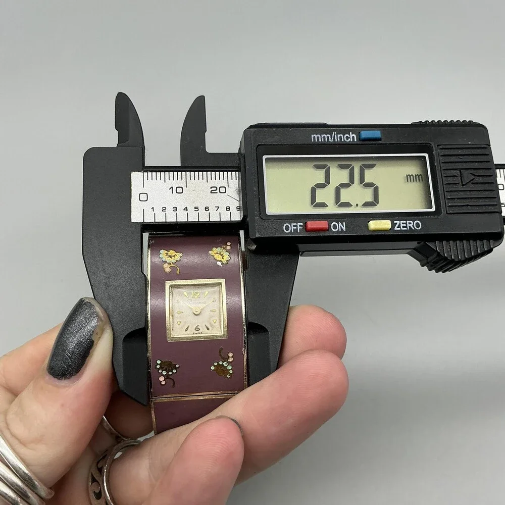 Vintage Baroness Womens Watch 23mm Enamel Cuff Manual NON WWORKING For Parts